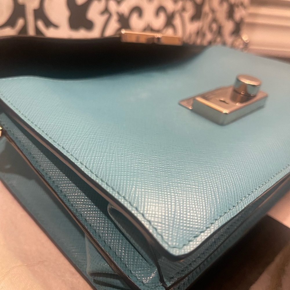 EUC Prada Turchese Saffiano Lux Convertible 2 in 1 Sound Bag - Picture 7 of 16